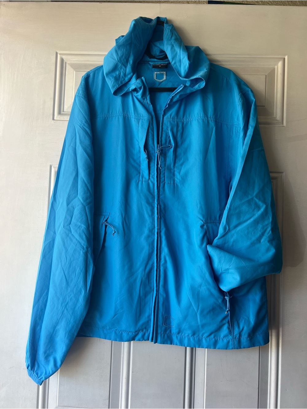Scottevest Men's Performance Hooded Jacket - Bright Blue 13 POCKETS